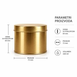 Parametri Limenka za svijeći zlatna