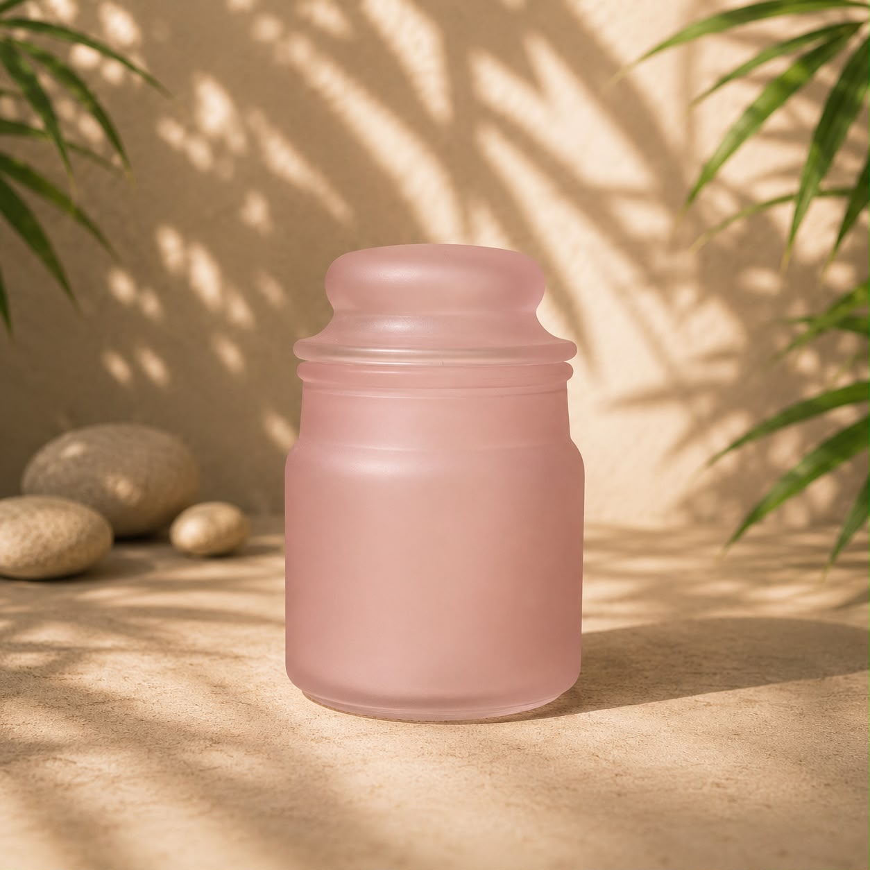 Staklenka mini jar matirana roze