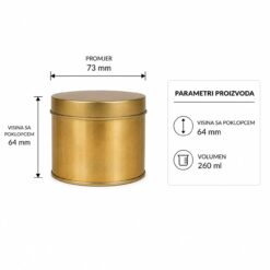 Parametri Limenka za svijcu zlatna