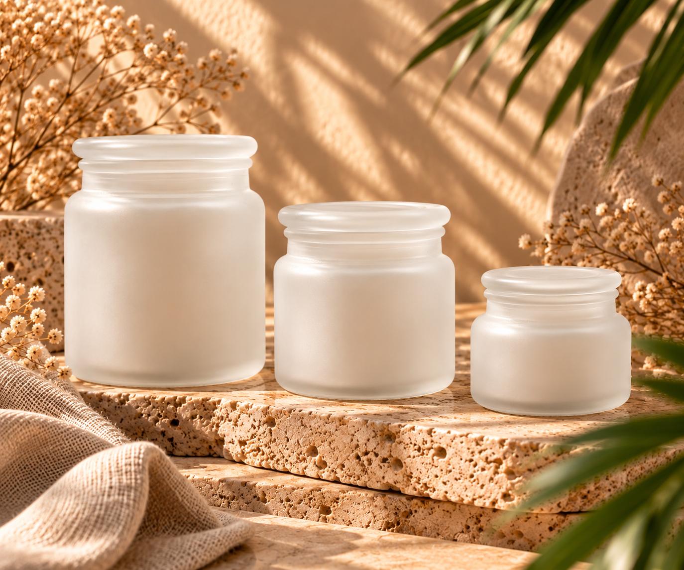 Jar staklenka za svijeće Satin white