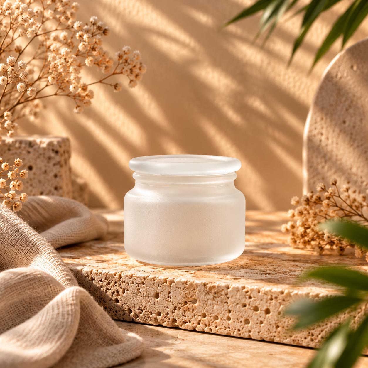 Jar staklenka za svijeće Satin white small