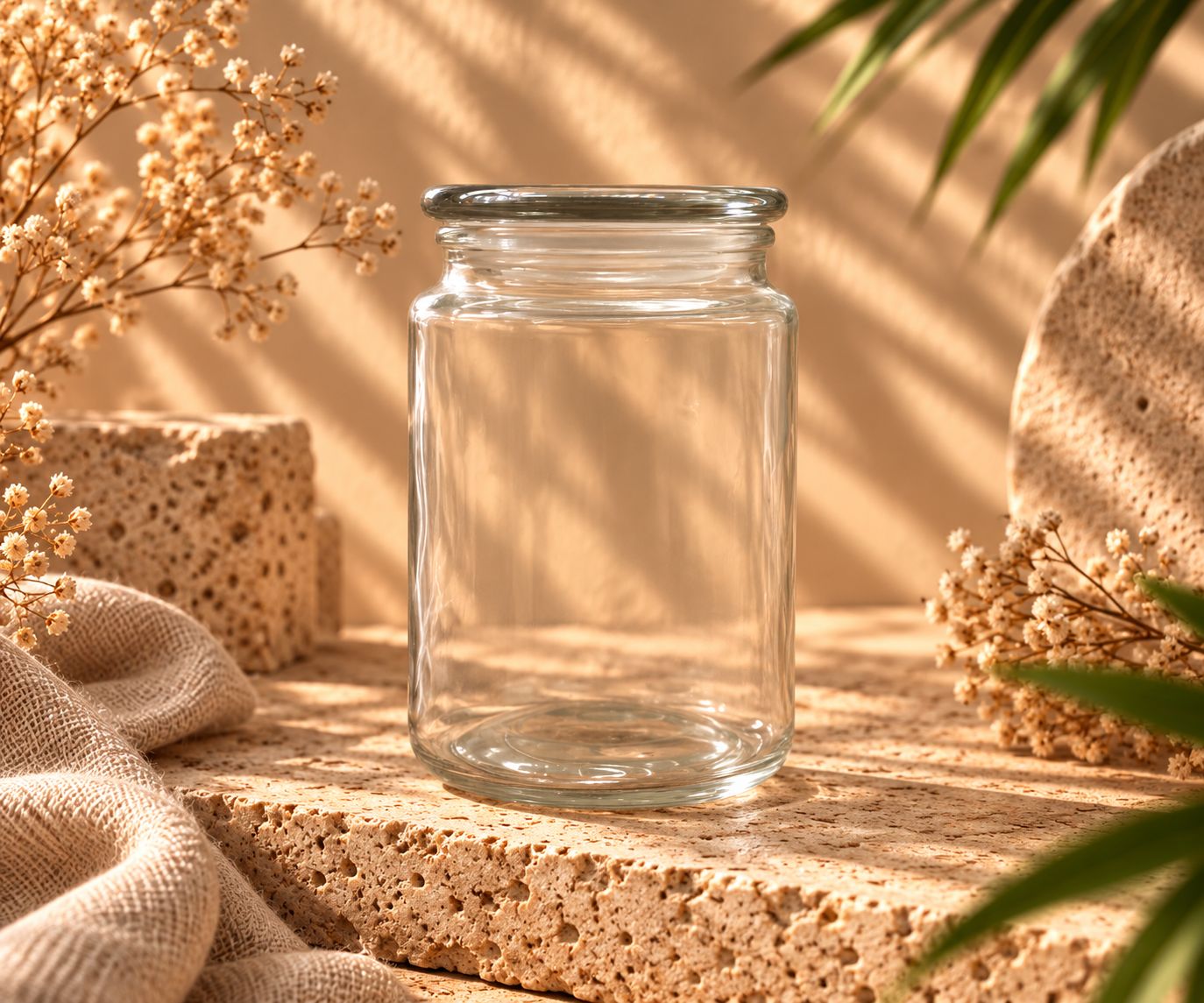 Jar staklenka za svijeće Satin white velika