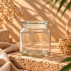 Jar staklenka za svijeće Satin white midle