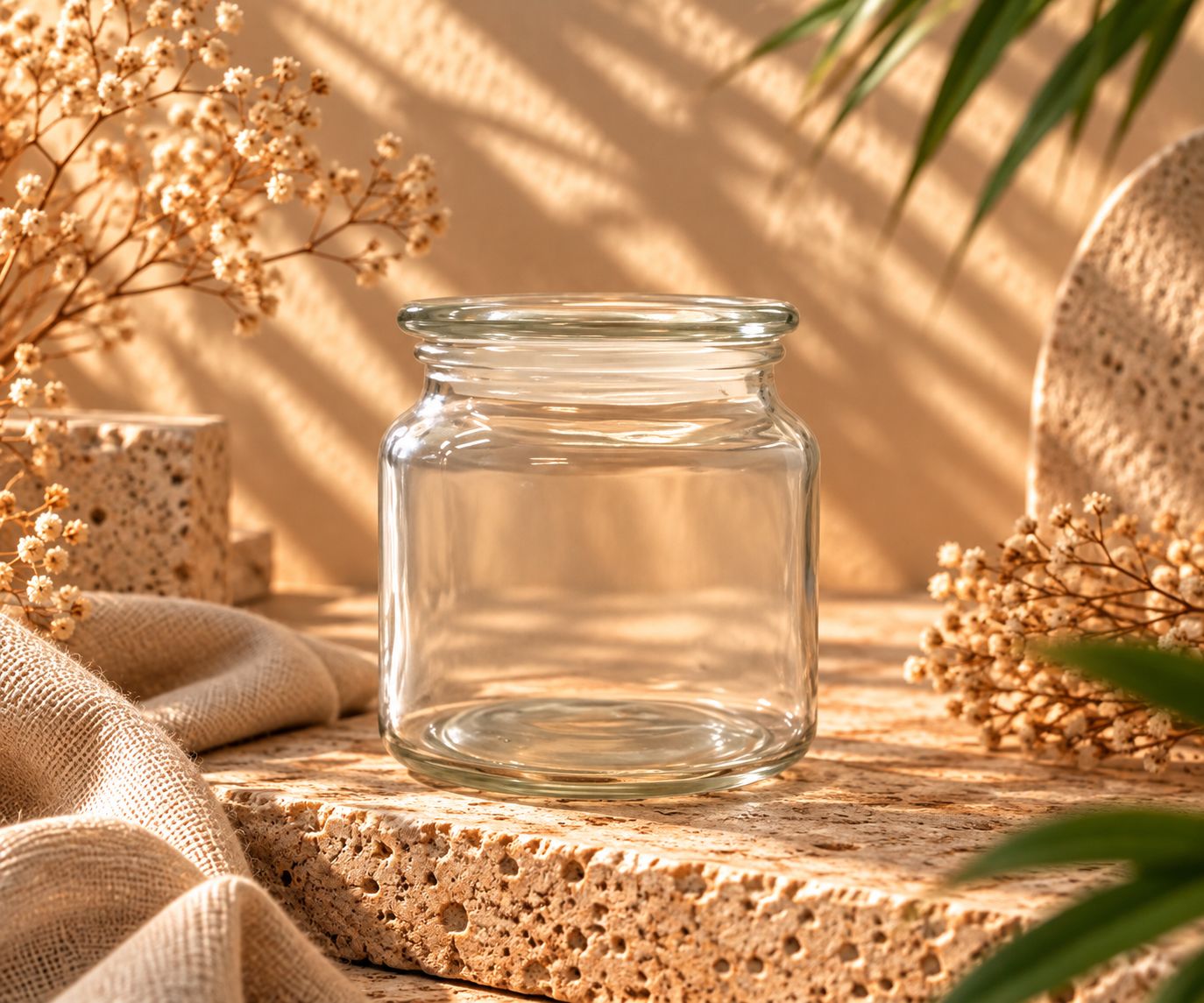 Jar staklenka za svijeće Satin white midle