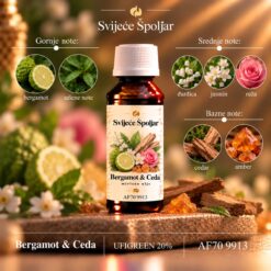 Mirisno ulje bergamot cedar , zelene note,đurđića, jasmin,ruža,amber