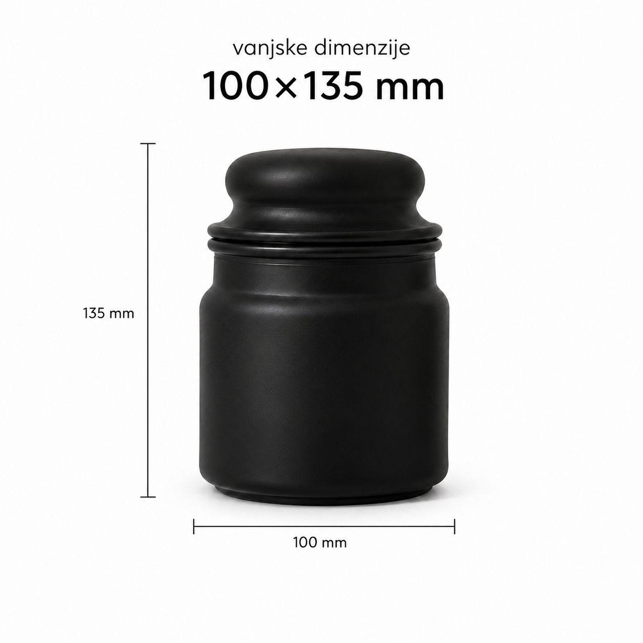 Parametri Staklenka middle jar crna mat