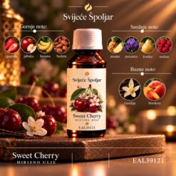 Mirisno ulje Sweet Cherry jagoda, jabuka, banana, badem, ananas, perunika, kruška, malina,vanilija, breskva