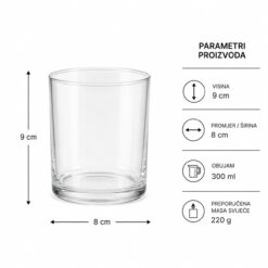 Parametri Čaša velika transparent za svijeće