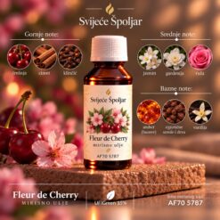 Mirisno ulje Fleur de Cherry tresnja cimet klincic jasmin gartenija ruza amber egzotucne smole i drva vanilija