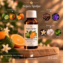 Mirisno ulje bergamot &juicy orange bergamot,mandarina,naranča,klinčić,lubičica,vanilija,mošus,pačuli