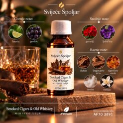 Mirisno ulje smoked cigars &old whiskey limeta,grožde ,geranij,lubičica.duhan,dragocjeno drvo,egzotične smole,mošus,vanilija