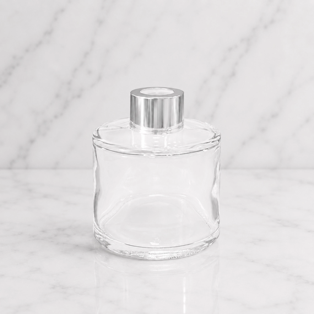 Staklenka za difuzor 100 ml sa srebrnim ukrasnim poklopcem